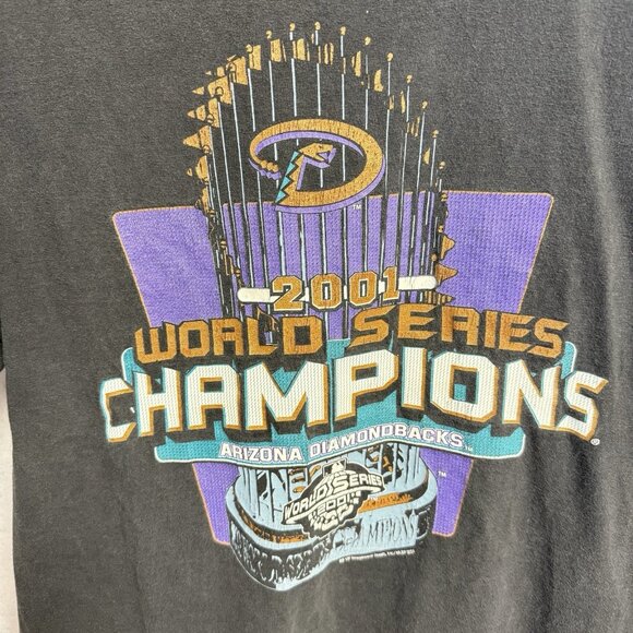 Vintage Arizona Diamondbacks World Series T Shirt Mens Large 21.5x27 Black - Picture 4 of 7